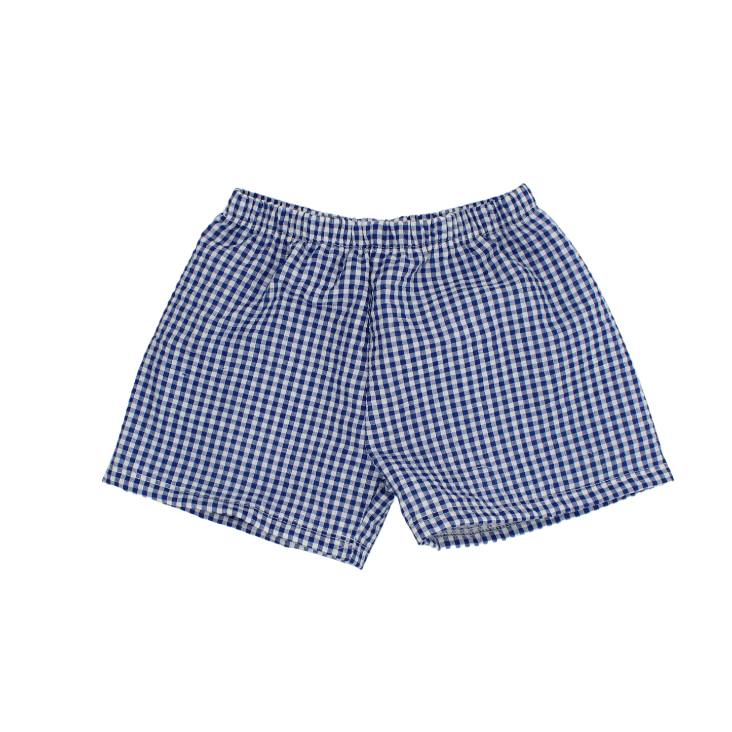 Dark Blue Gingham Lined Seersucker Shorts