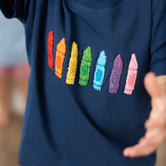 Crayons French Knot T Shirt