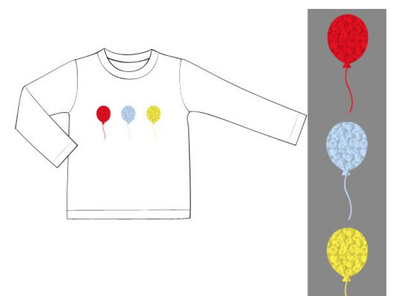 Birthday Balloons Long Sleeve French Knot T Shirt